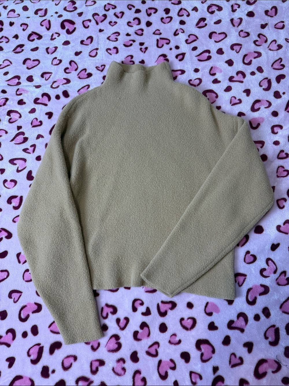 Express XS Classic Mock Neck Women's Sweater in tan color